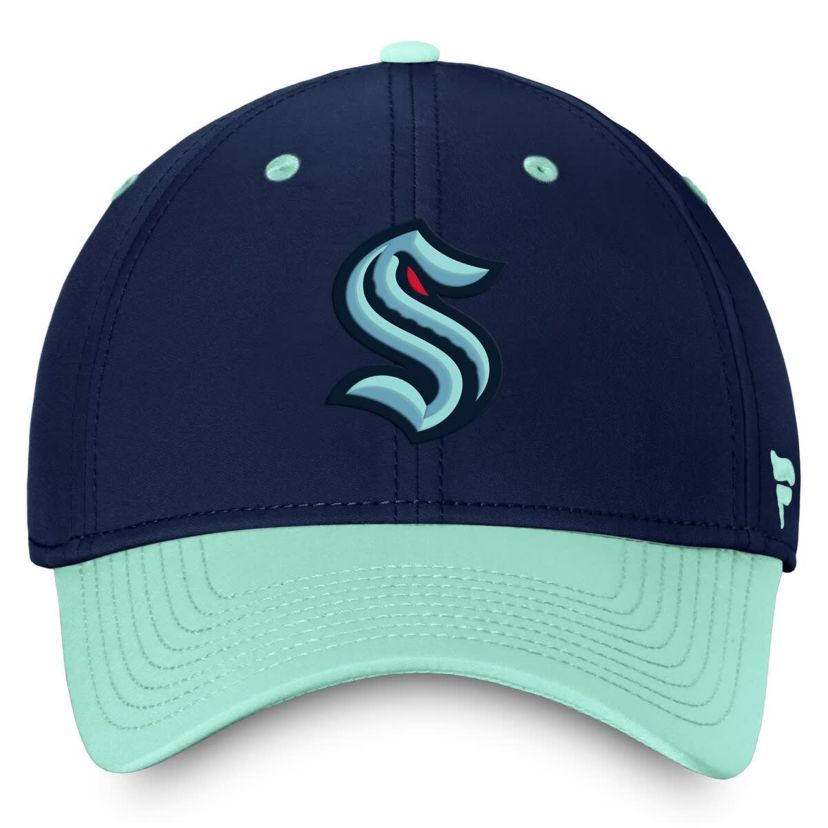 NHL Fanatics Deep Sea Blue/Light Seattle Kraken Authentic Pro Rink Two-Tone Flex Hat