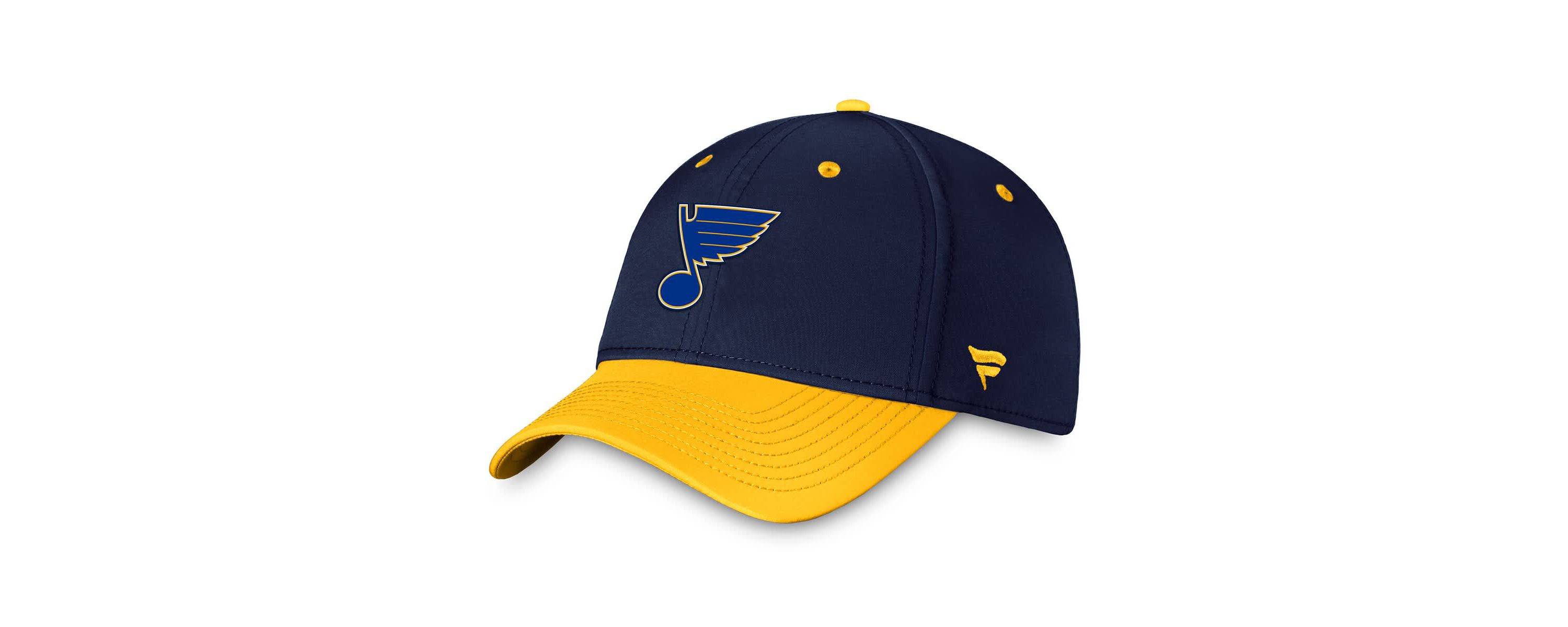 NHL Fanatics Navy/Gold St. Louis Blues Authentic Pro Rink Two-Tone Flex Hat