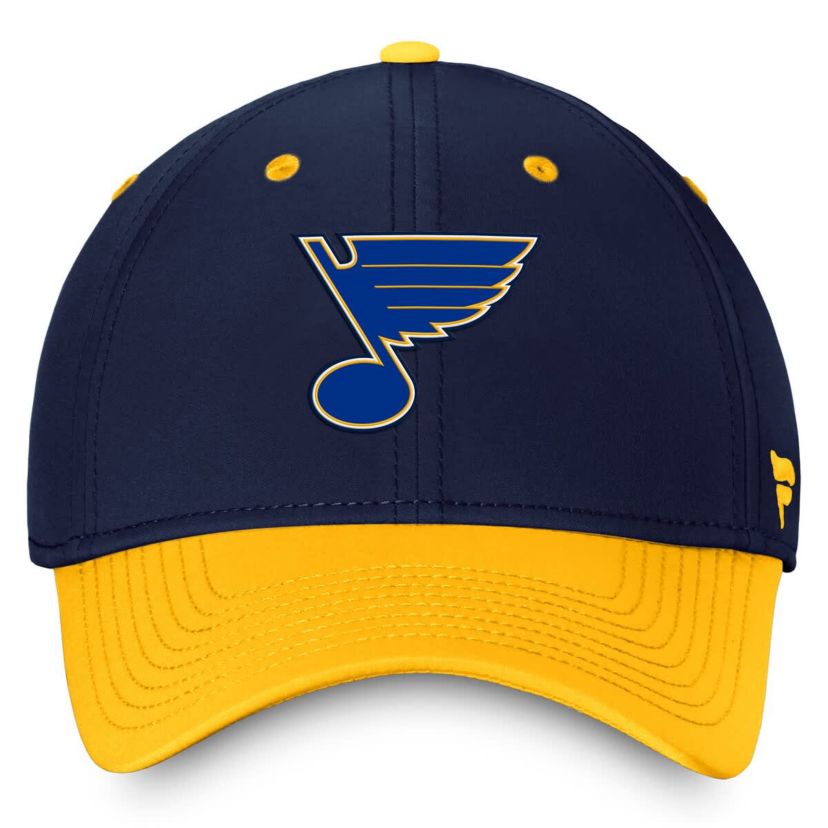 NHL Fanatics Navy/Gold St. Louis Blues Authentic Pro Rink Two-Tone Flex Hat