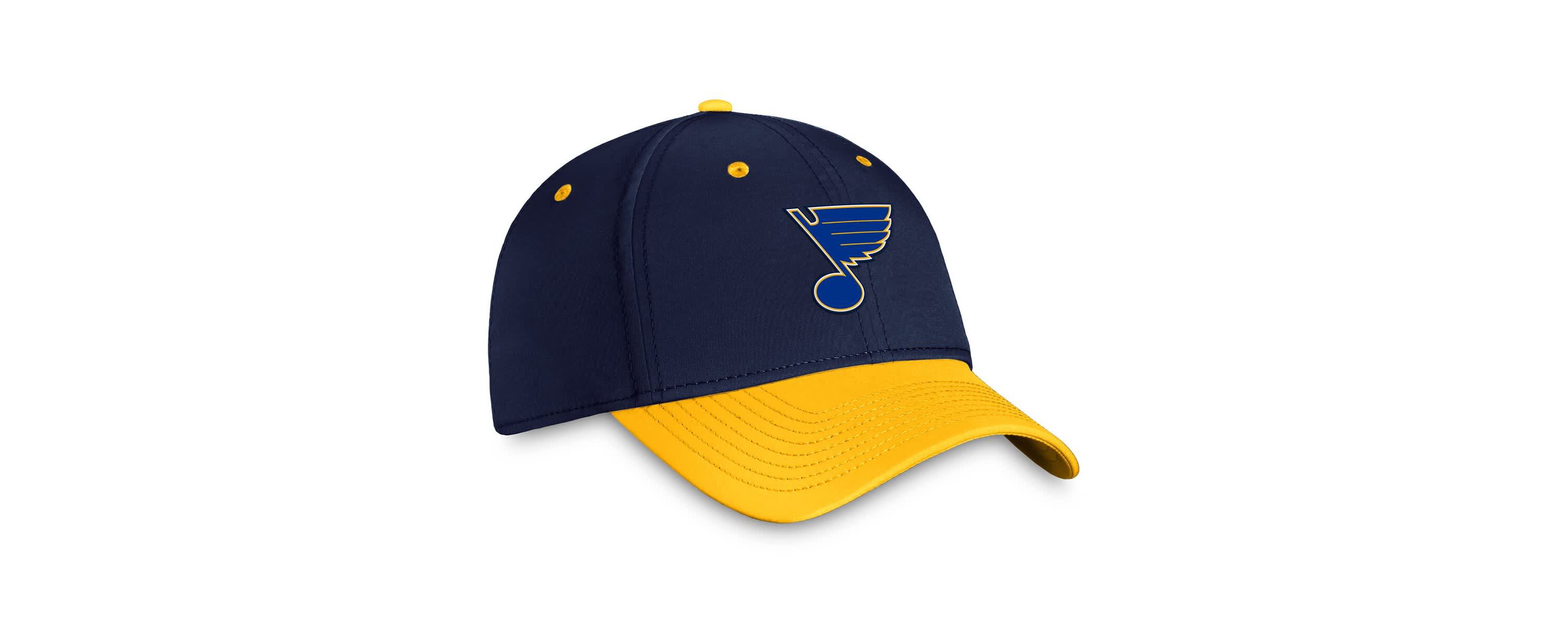 NHL Fanatics Navy/Gold St. Louis Blues Authentic Pro Rink Two-Tone Flex Hat