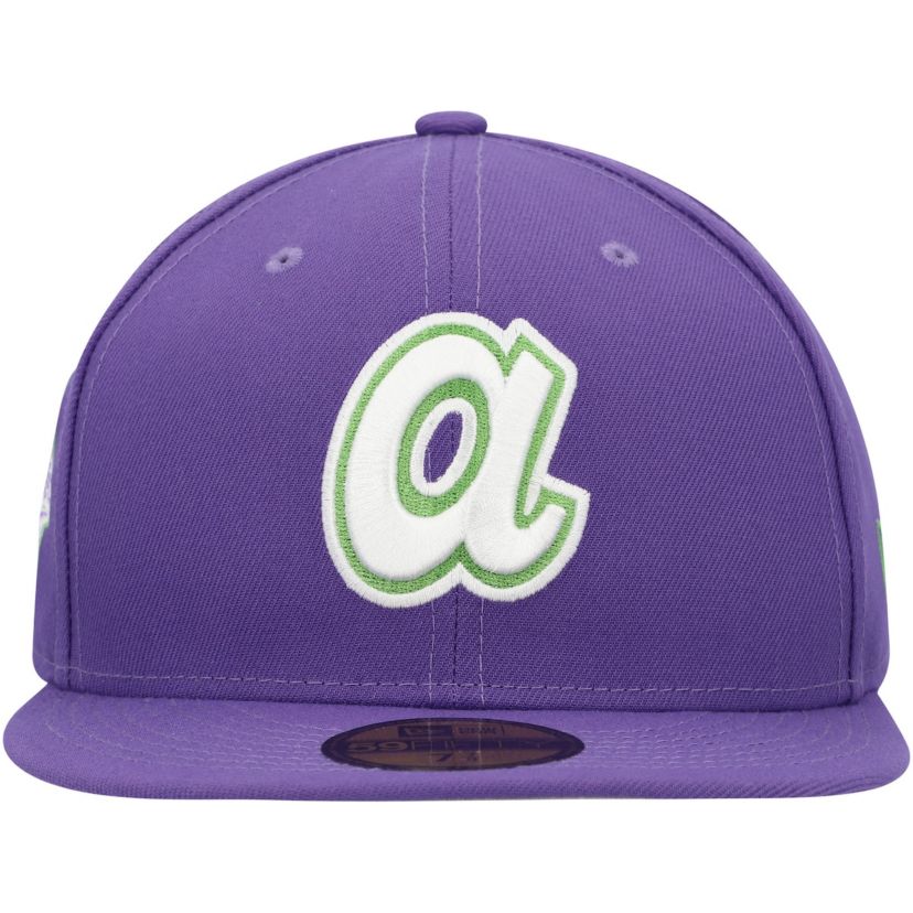 MLB Atlanta Braves Lime Side Patch 59FIFTY Fitted Hat