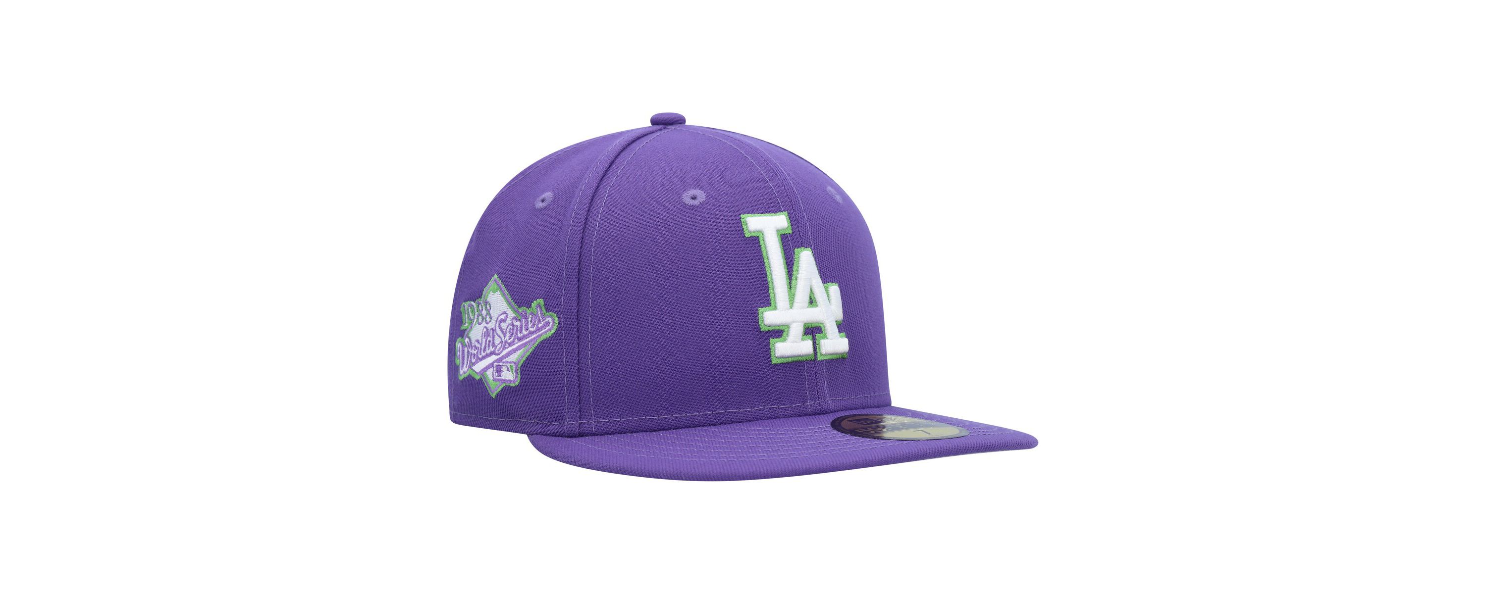 MLB Los Angeles Dodgers Lime Side Patch 59FIFTY Fitted Hat