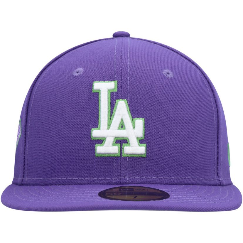 MLB Los Angeles Dodgers Lime Side Patch 59FIFTY Fitted Hat