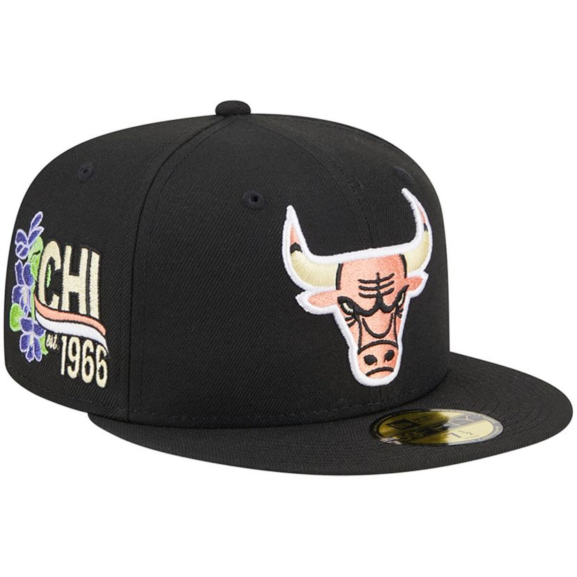 NBA Chicago Bulls Floral Side 59FIFTY Fitted Hat