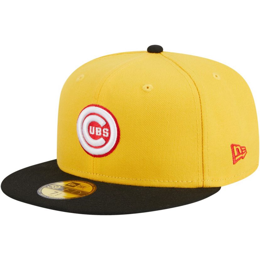 MLB Yellow/Black Chicago Cubs Grilled 59FIFTY Fitted Hat