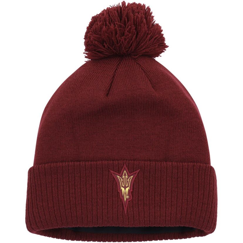 NCAA Arizona State Sun Devils 2023 Sideline COLD.RDY Cuffed Knit Hat with Pom