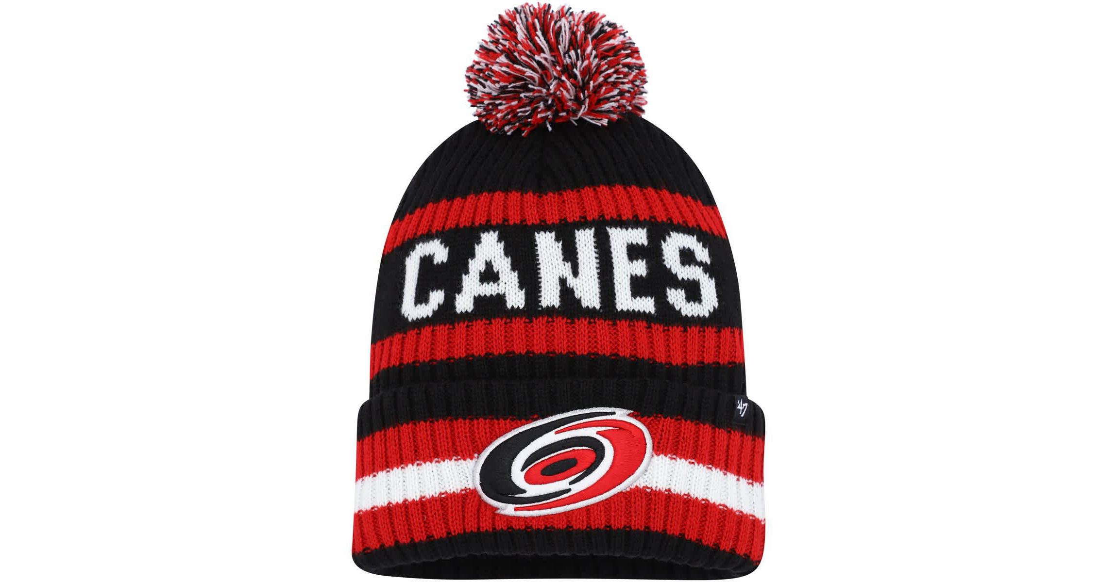 NHL Carolina Hurricanes Bering Cuffed Knit Hat with Pom