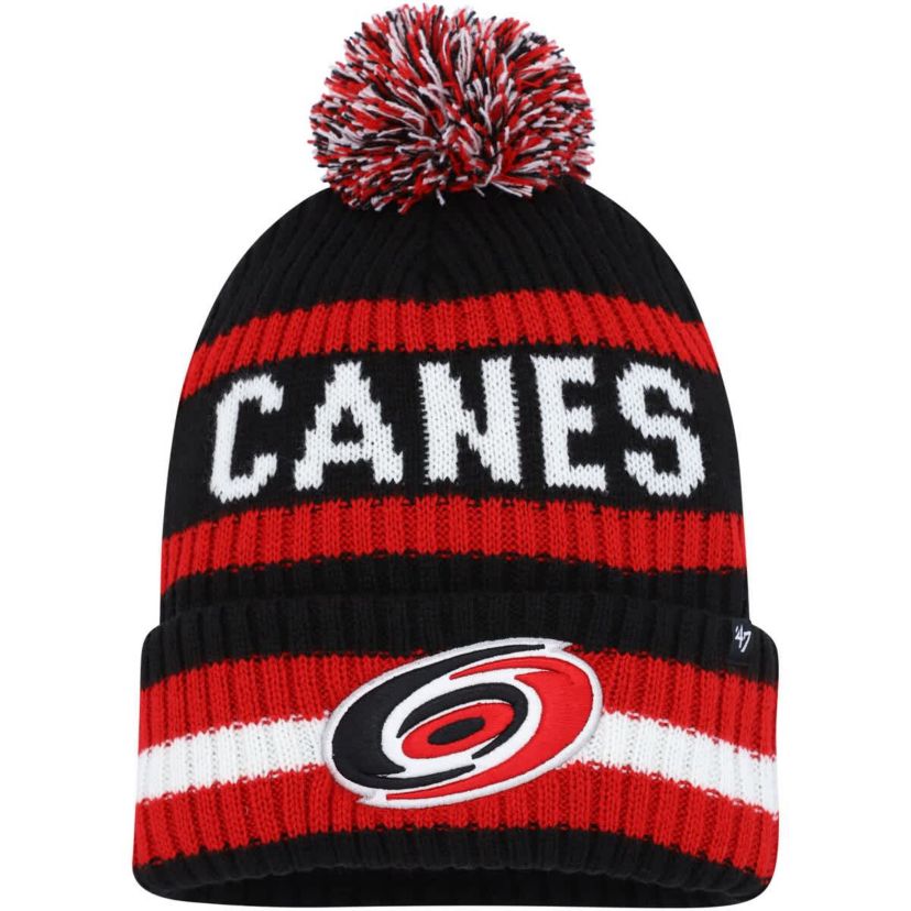 NHL Carolina Hurricanes Bering Cuffed Knit Hat with Pom