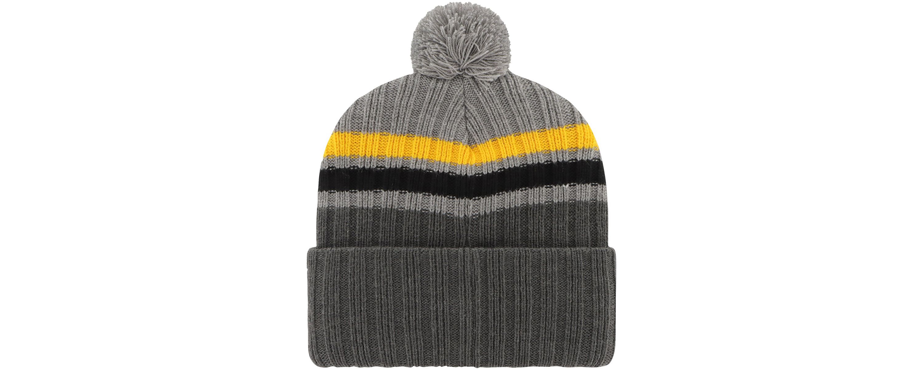 NCAA Iowa Hawkeyes Stack Striped Cuffed Knit Hat with Pom