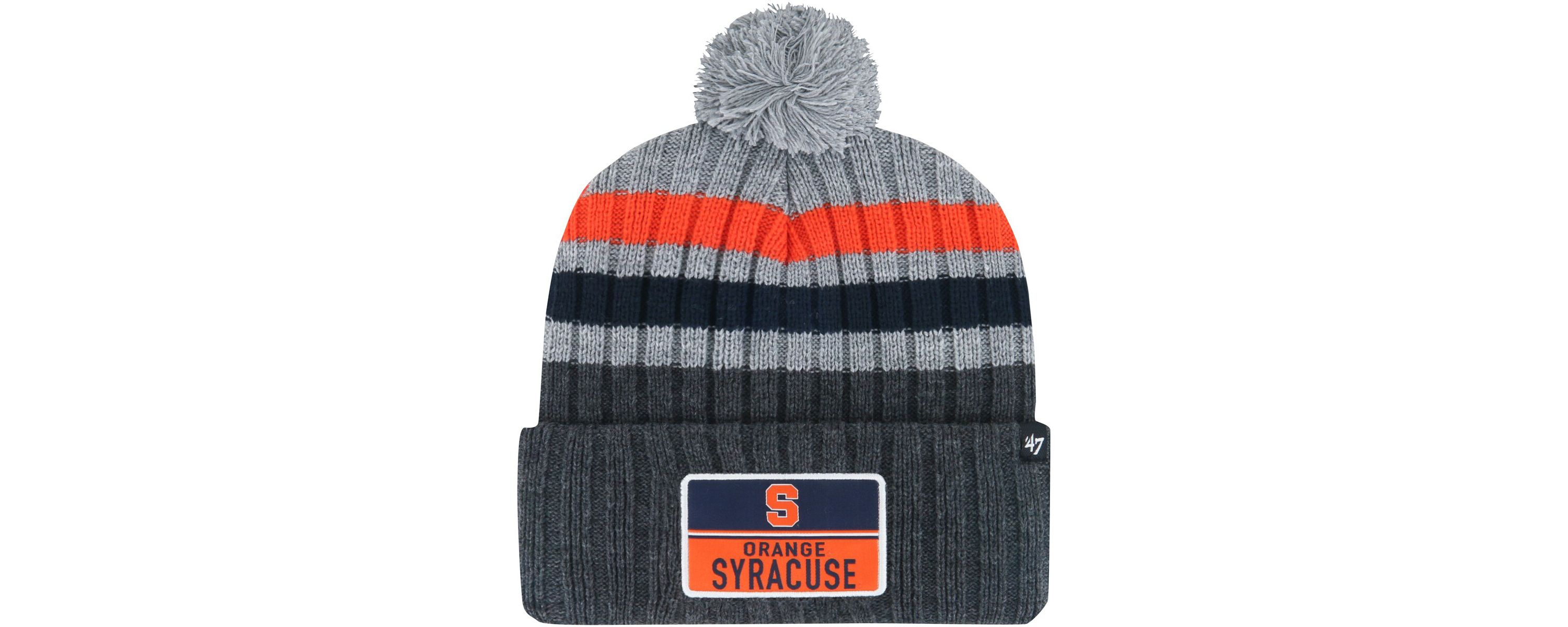 Syracuse Orange NCAA Syracuse Stack Striped Cuffed Knit Hat with Pom