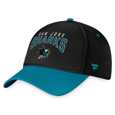 NHL Fanatics Black/Teal San Jose Sharks Fundamental 2-Tone Flex Hat, Black, Medium -  0197010631758