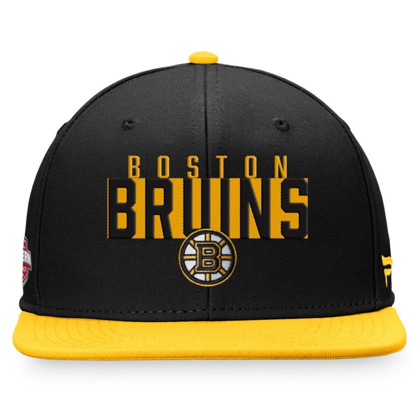 NHL Fanatics Black/Gold Fundamental Colorblocked Snapback Hat