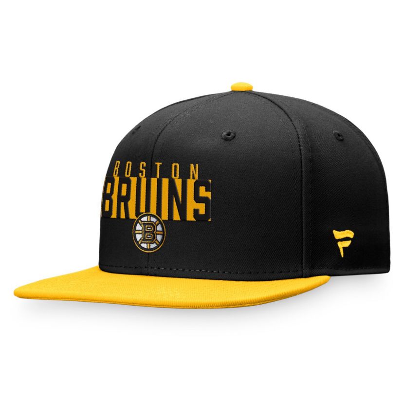 NHL Fanatics Black/Gold Fundamental Colorblocked Snapback Hat