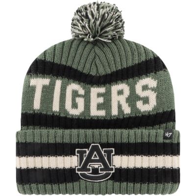 '47 Men's NCAA Auburn Tigers OHT Military Appreciation Bering Cuffed Knit Hat with Pom, Green