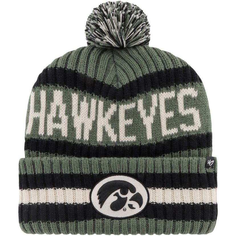 NCAA Iowa Hawkeyes OHT Military Appreciation Bering Cuffed Knit Hat with Pom