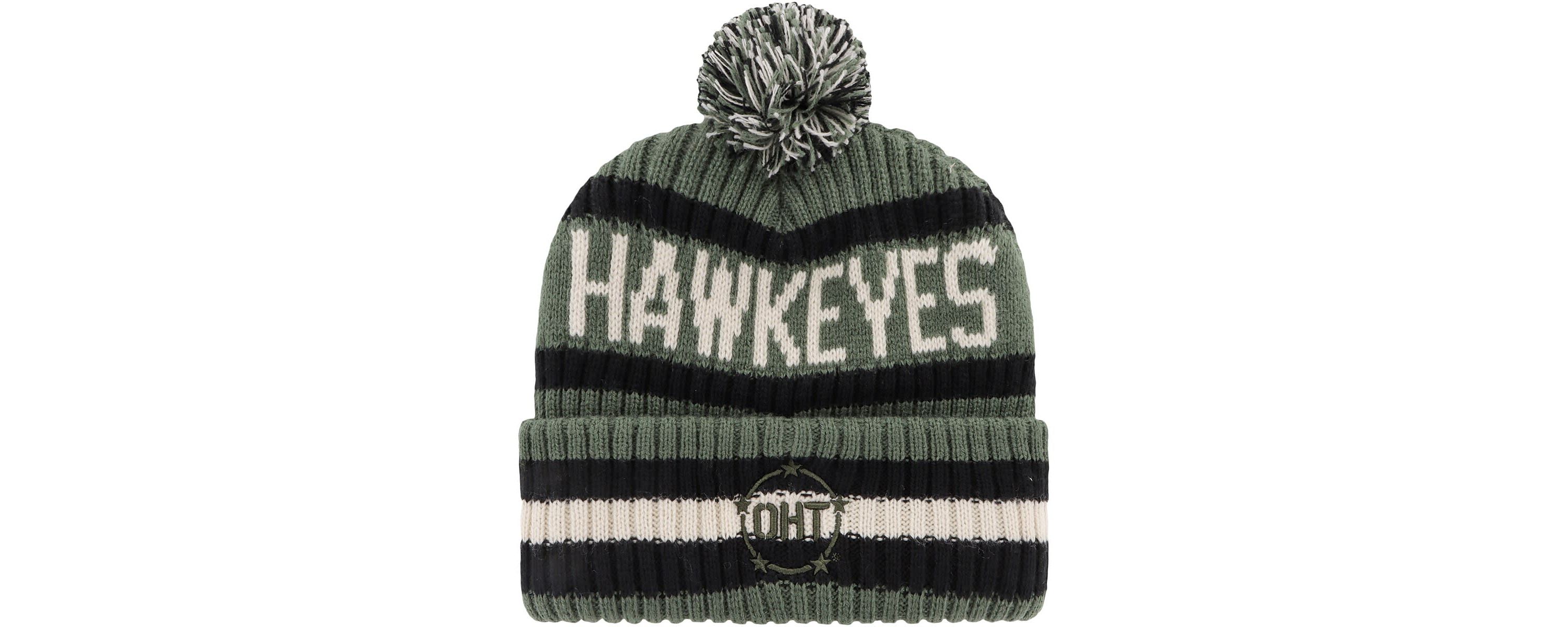 NCAA Iowa Hawkeyes OHT Military Appreciation Bering Cuffed Knit Hat with Pom