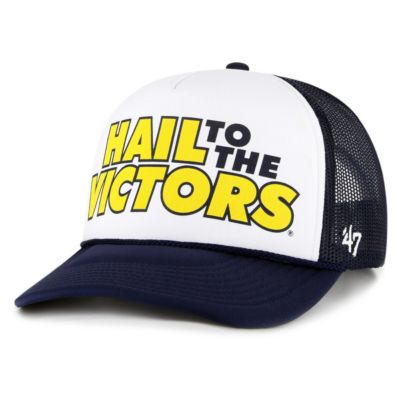 '47 Men's NCAA White/Navy Michigan Wolverines Article Foam Front Trucker Hat