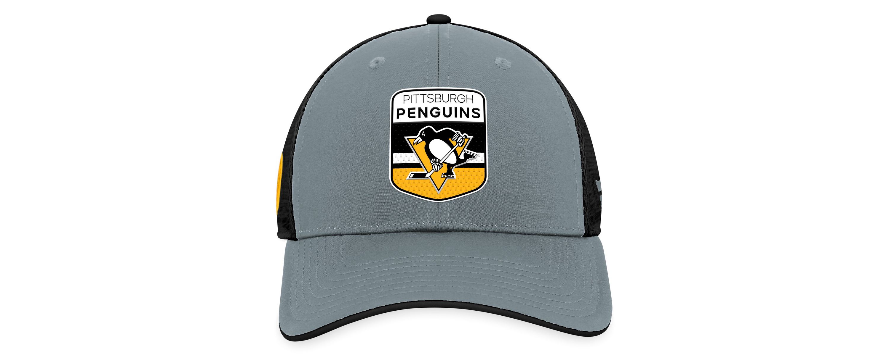 NHL Fanatics Gray/Black Pittsburgh Penguins Authentic Pro Home Ice Trucker Adjustable Hat