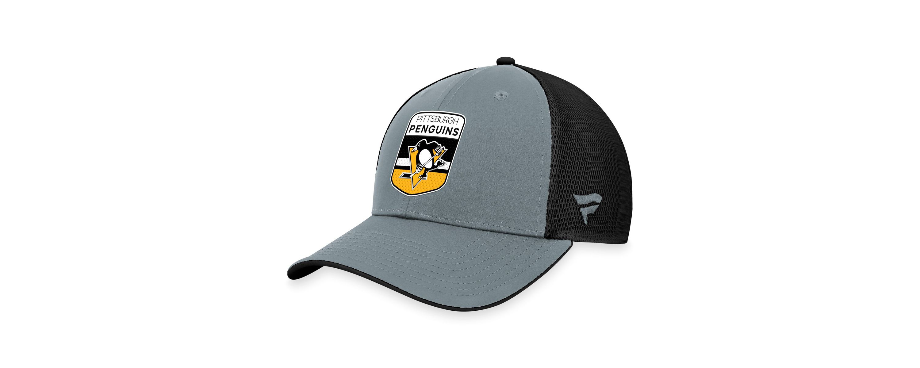 NHL Fanatics Gray/Black Pittsburgh Penguins Authentic Pro Home Ice Trucker Adjustable Hat