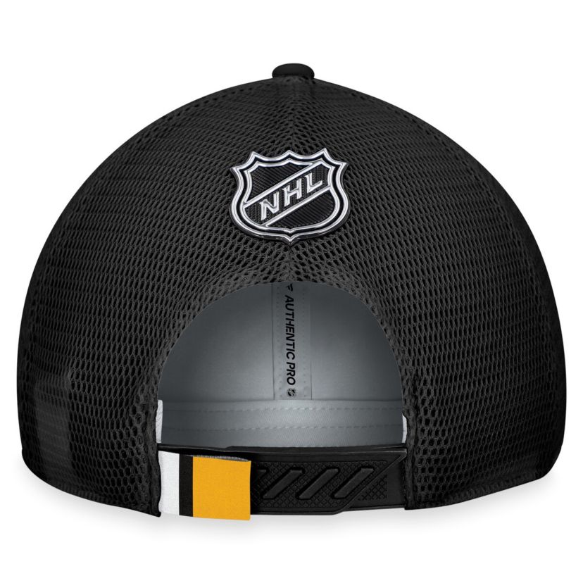 NHL Fanatics Gray/Black Pittsburgh Penguins Authentic Pro Home Ice Trucker Adjustable Hat