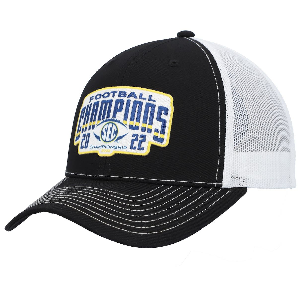 NCAA Black/White Georgia Bulldogs 2022 SEC Conference s Locker Room Adjustable Trucker Hat