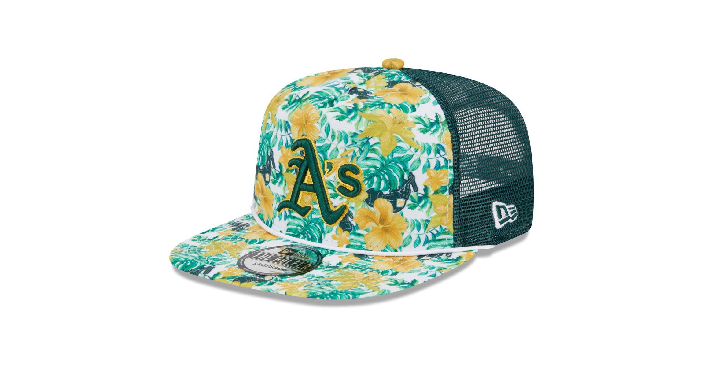 Oakland Athletics MLB Athletics Tropic Floral Golfer Lightly Structured Snapback Hat