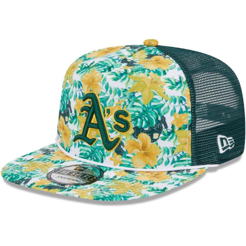 Oakland Athletics MLB Athletics Tropic Floral Golfer Lightly Structured Snapback Hat