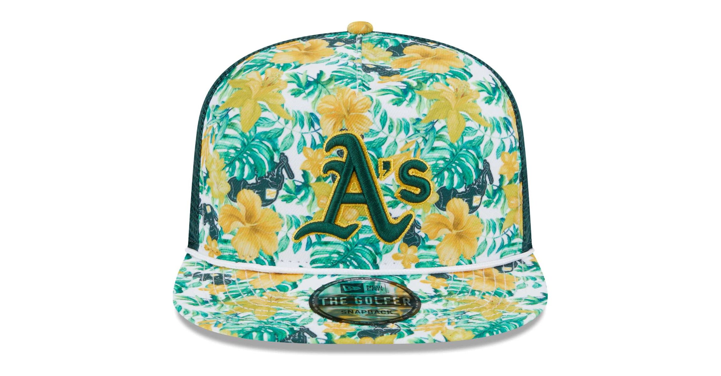 Oakland Athletics MLB Athletics Tropic Floral Golfer Lightly Structured Snapback Hat