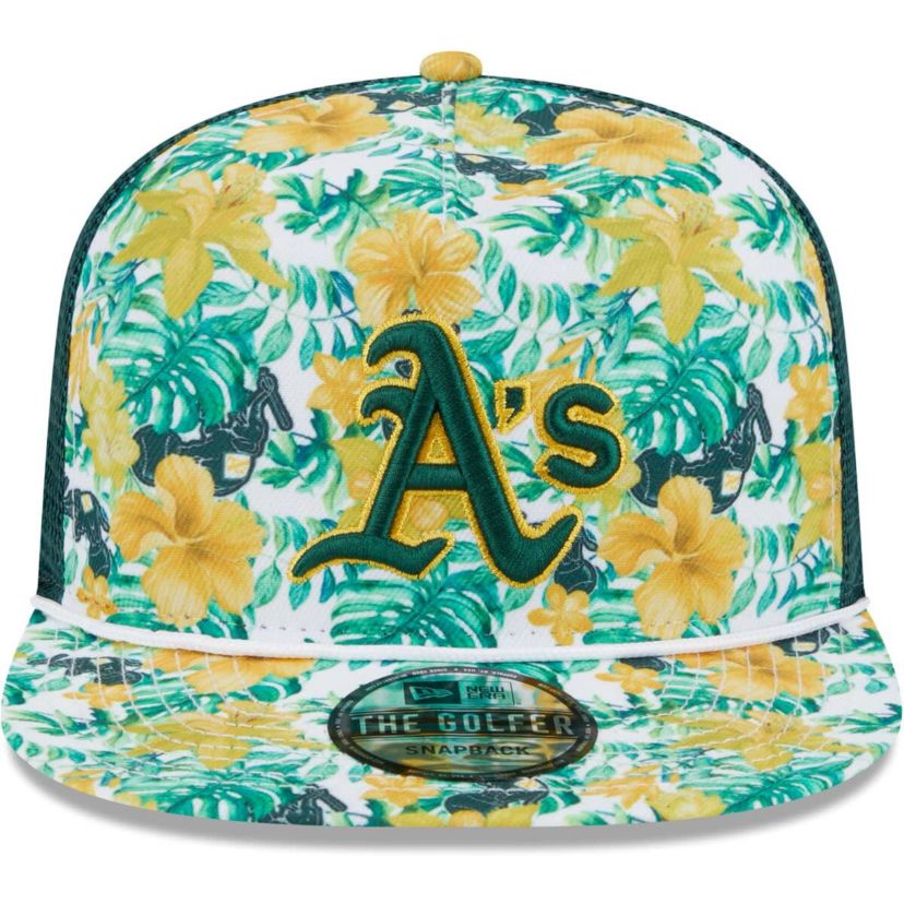 Oakland Athletics MLB Athletics Tropic Floral Golfer Lightly Structured Snapback Hat