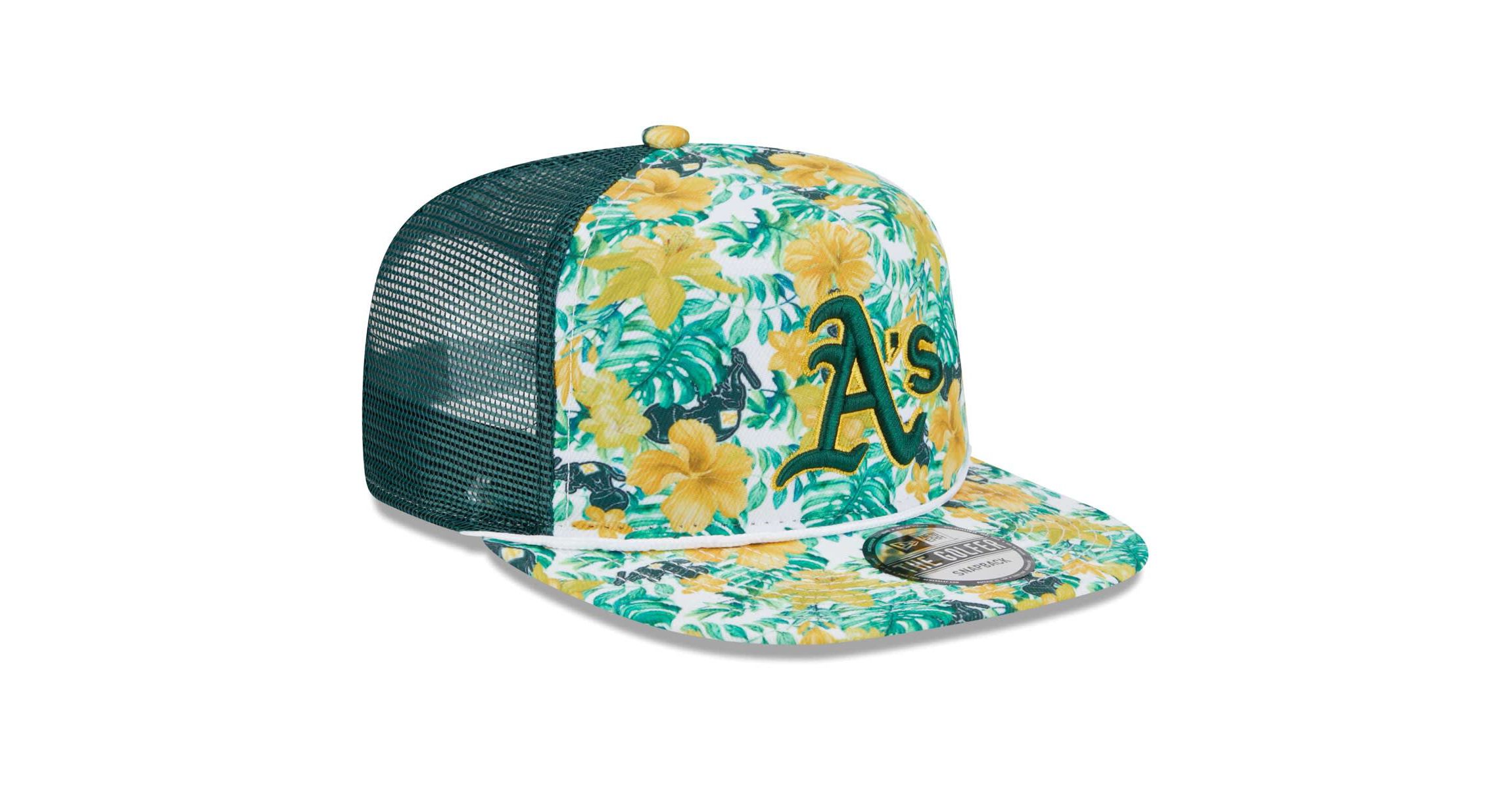 Oakland Athletics MLB Athletics Tropic Floral Golfer Lightly Structured Snapback Hat