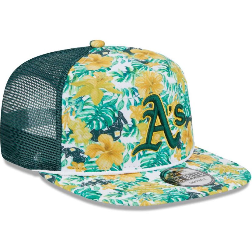 Oakland Athletics MLB Athletics Tropic Floral Golfer Lightly Structured Snapback Hat