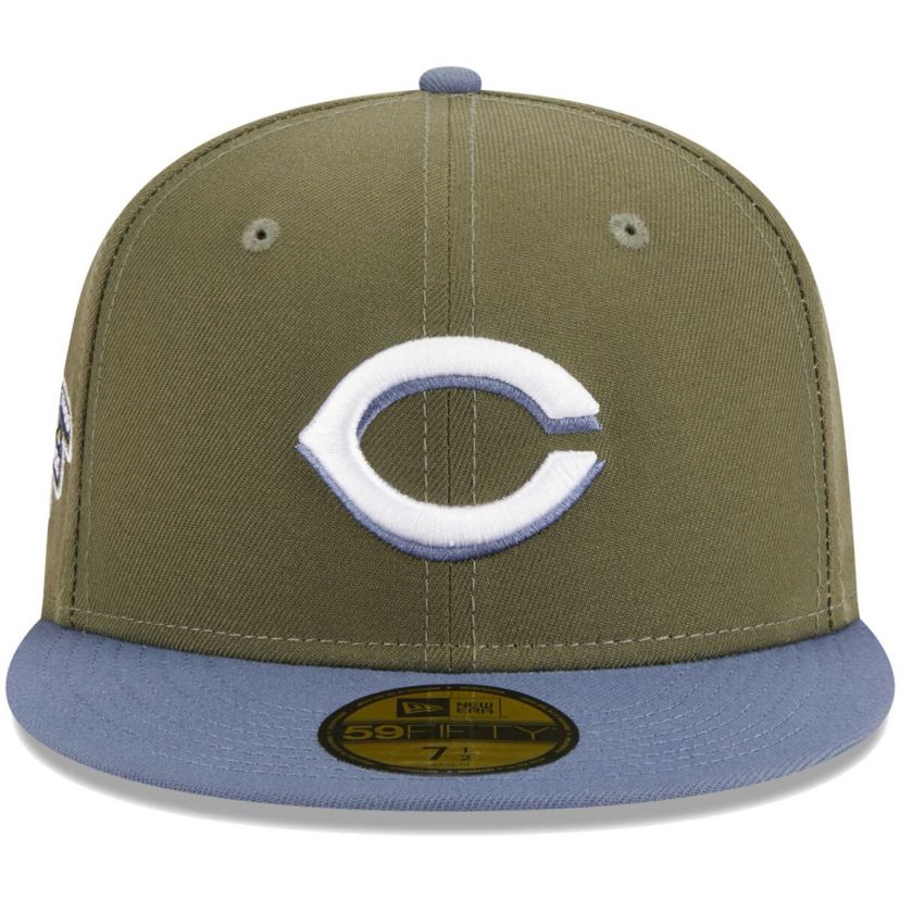 MLB Olive/Blue Cincinnati Reds 59FIFTY Fitted Hat