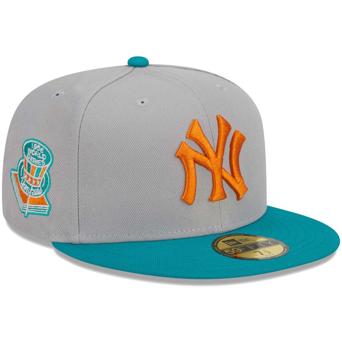MLB Gray/Teal New York Yankees 59FIFTY Fitted Hat