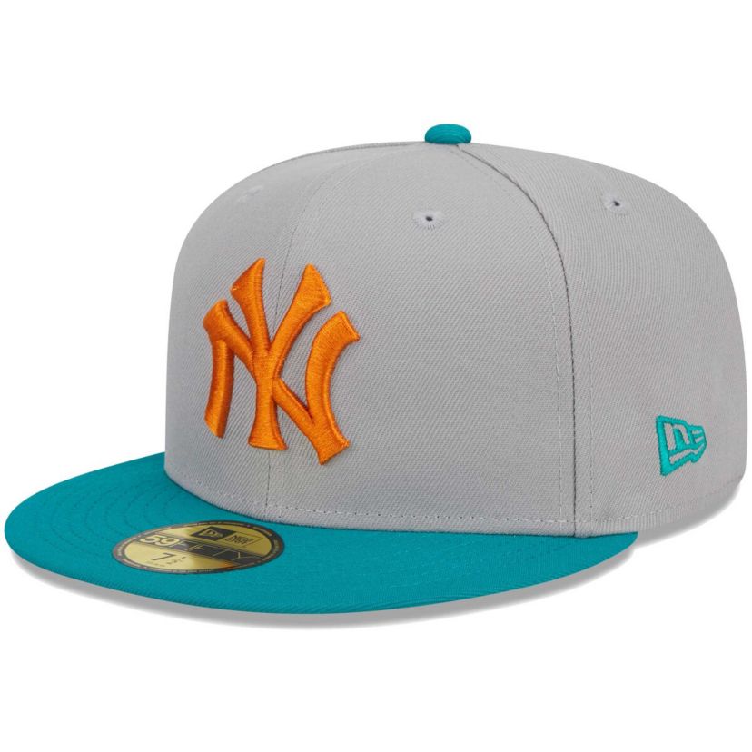 MLB Gray/Teal New York Yankees 59FIFTY Fitted Hat