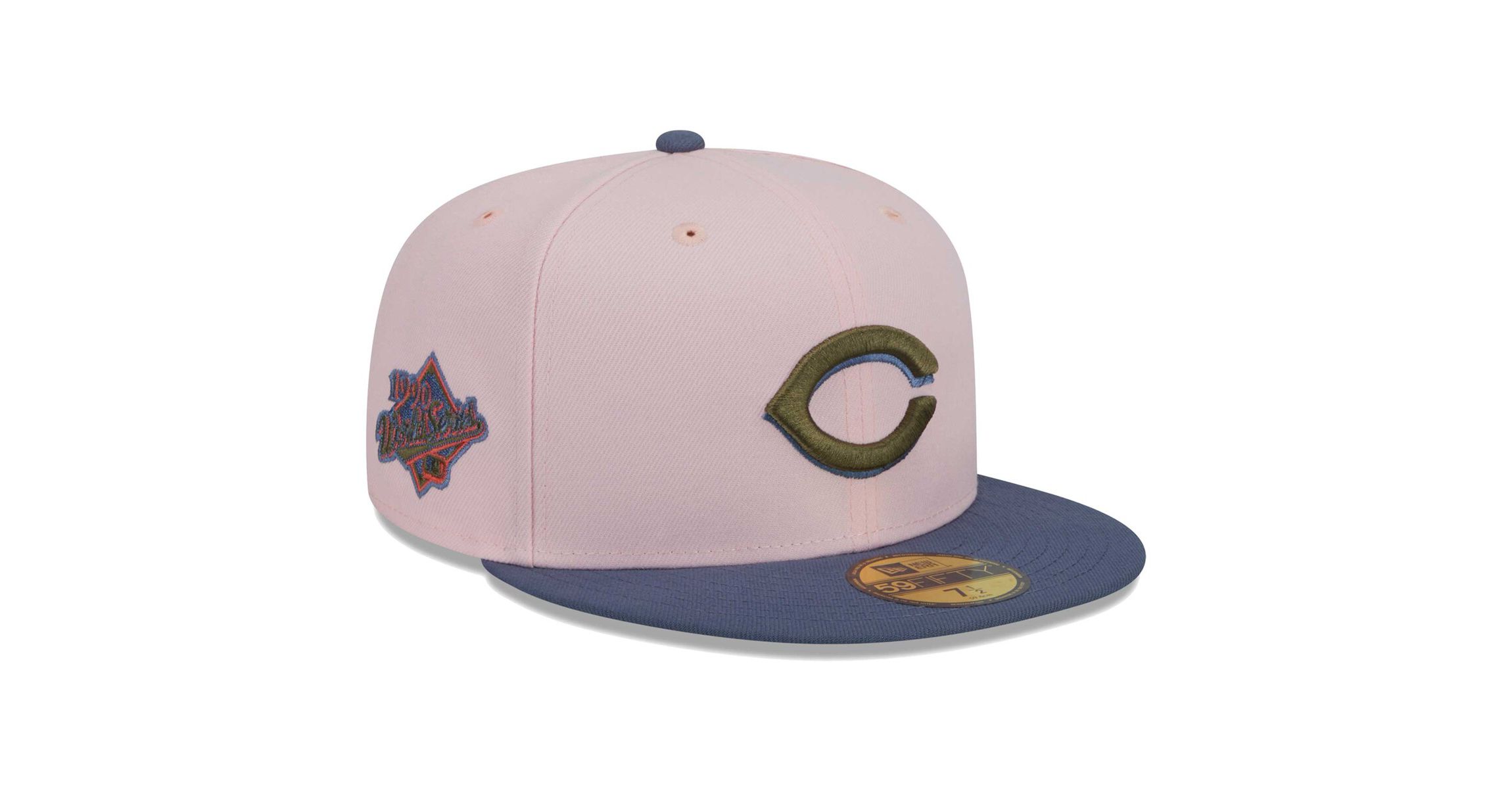 MLB Pink/Blue Cincinnati Reds Undervisor 59FIFTY Fitted Hat