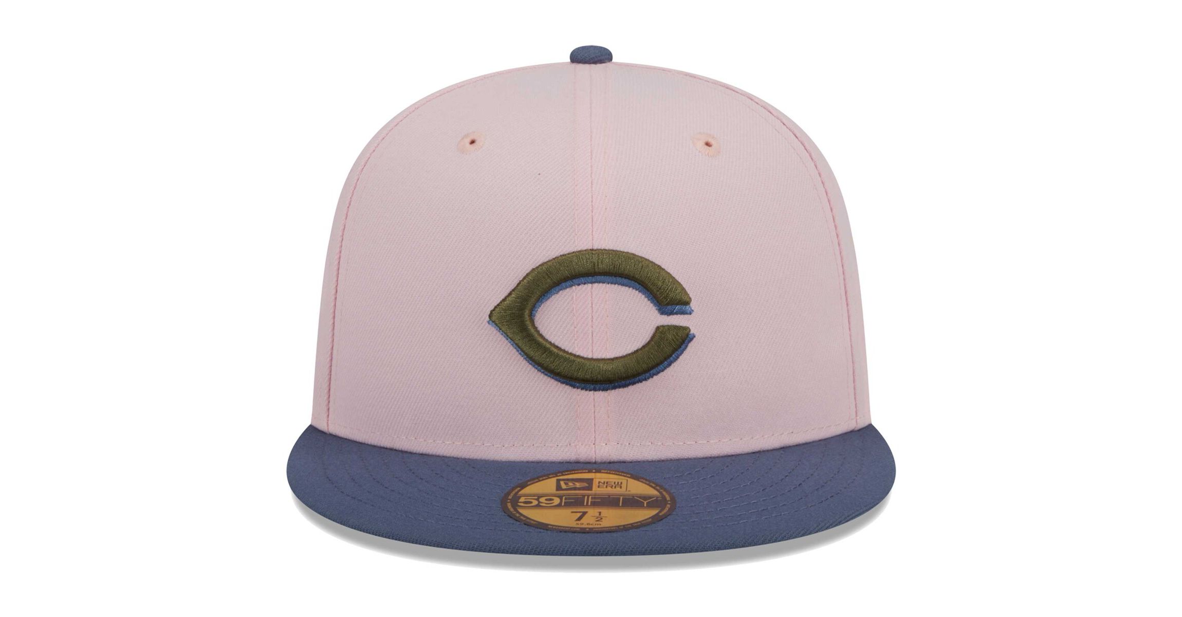 MLB Pink/Blue Cincinnati Reds Undervisor 59FIFTY Fitted Hat