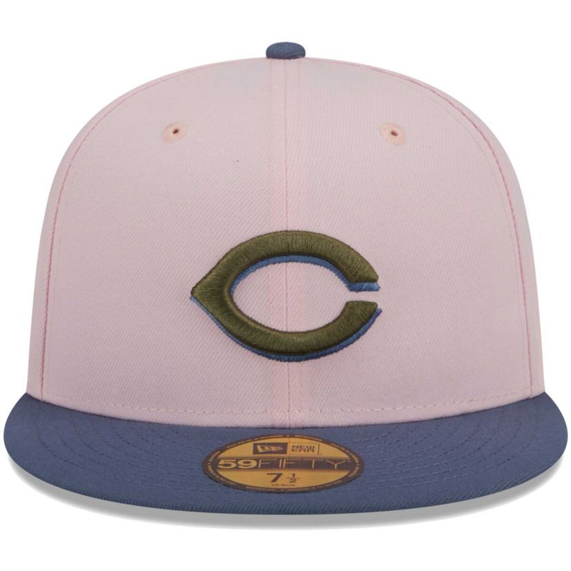 MLB Pink/Blue Cincinnati Reds Undervisor 59FIFTY Fitted Hat