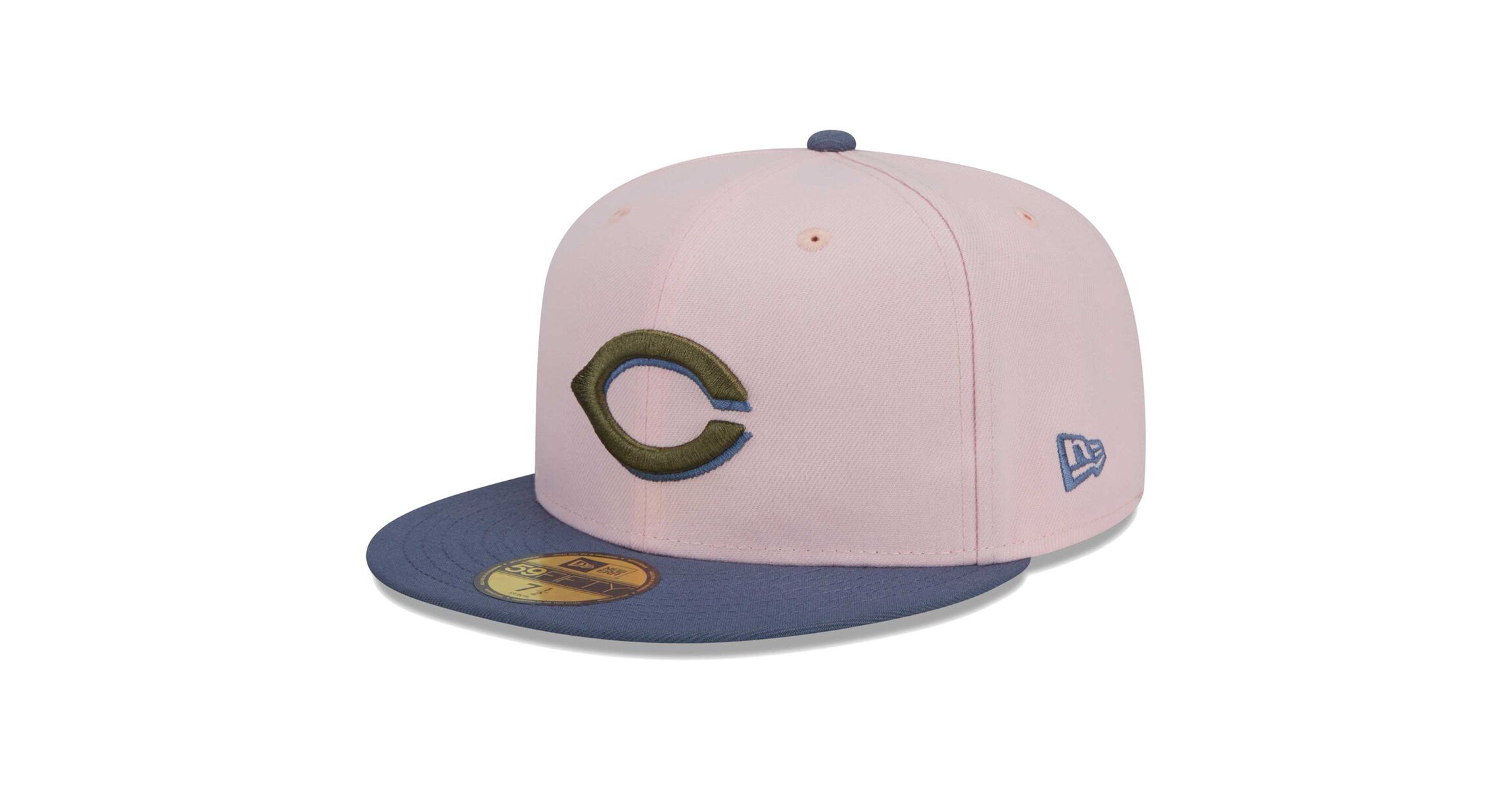 MLB Pink/Blue Cincinnati Reds Undervisor 59FIFTY Fitted Hat