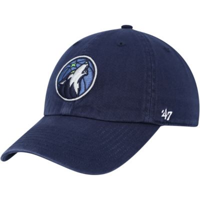'47 Men's NBA Minnesota Timberwolves Alternate Logo Clean Up Adjustable Hat, Navy Blue