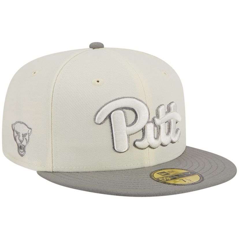 NCAA Stone/Gray Pitt Panthers Chrome & Concrete 59FIFTY Fitted Hat