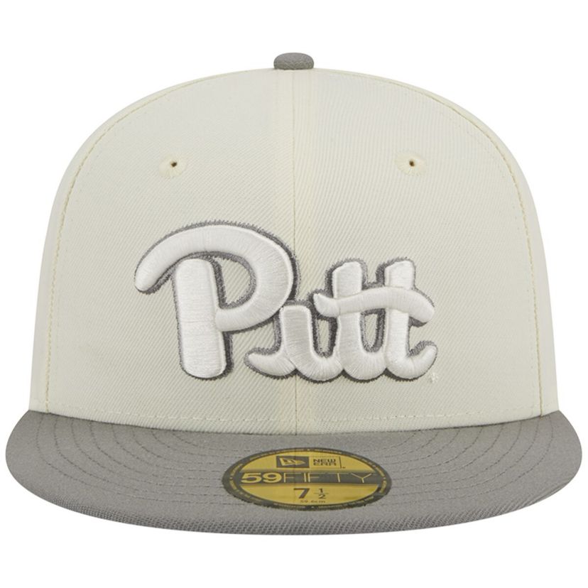 NCAA Stone/Gray Pitt Panthers Chrome & Concrete 59FIFTY Fitted Hat