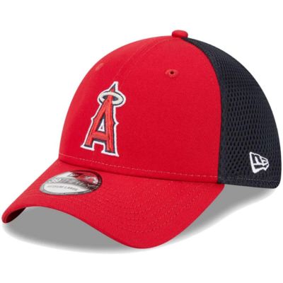 New Era Men's MLB Los Angeles Angels Team Neo 39THIRTY Flex Hat, Red, Medium