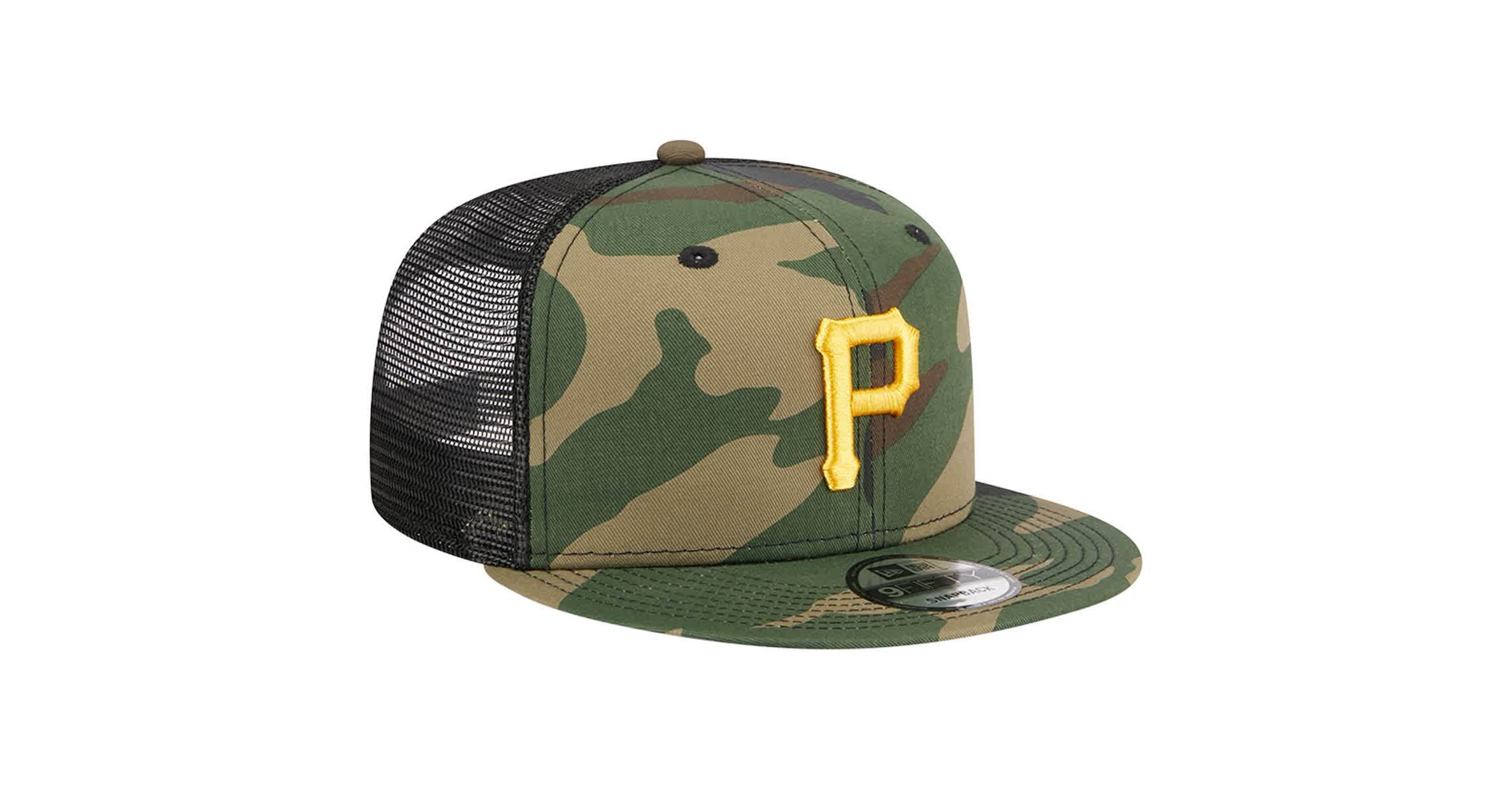 MLB Pittsburgh Pirates Woodland Trucker 9FIFTY Snapback Hat