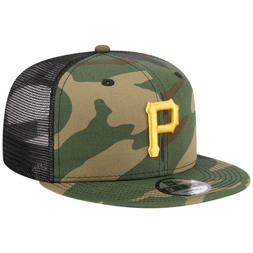 MLB Pittsburgh Pirates Woodland Trucker 9FIFTY Snapback Hat
