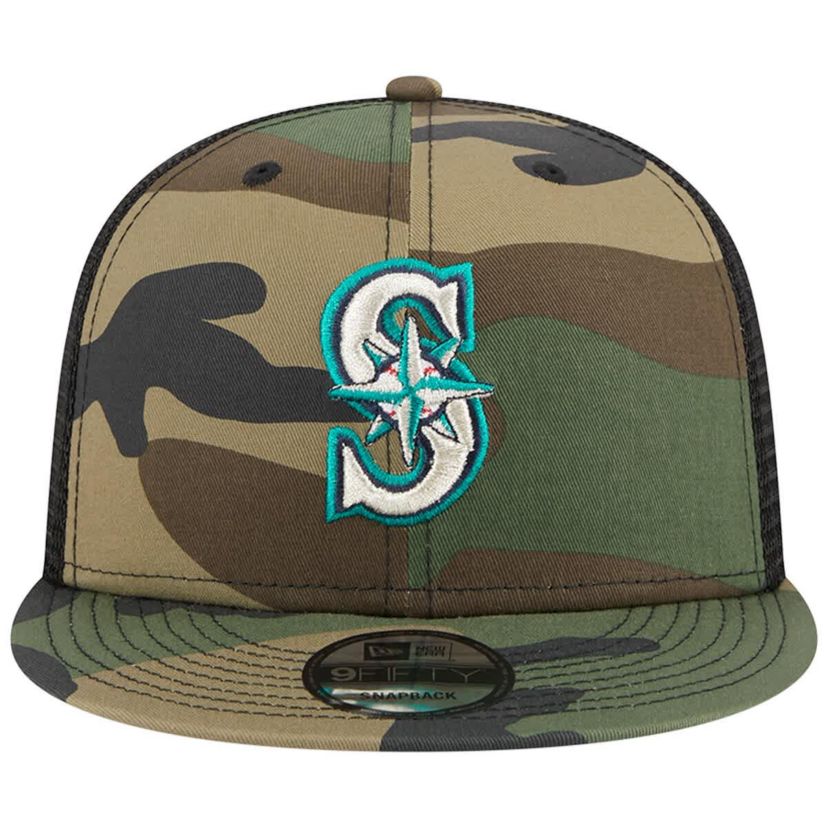 MLB Seattle Mariners Woodland Trucker 9FIFTY Snapback Hat