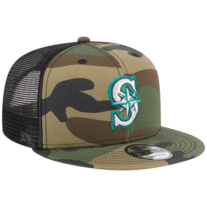 MLB Seattle Mariners Woodland Trucker 9FIFTY Snapback Hat
