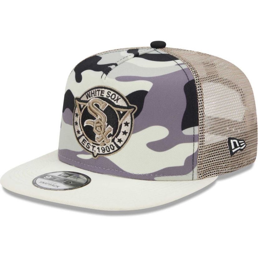Chicago White Sox MLB Chicago Sox Chrome A-Frame 9FIFTY Trucker Snapback Hat