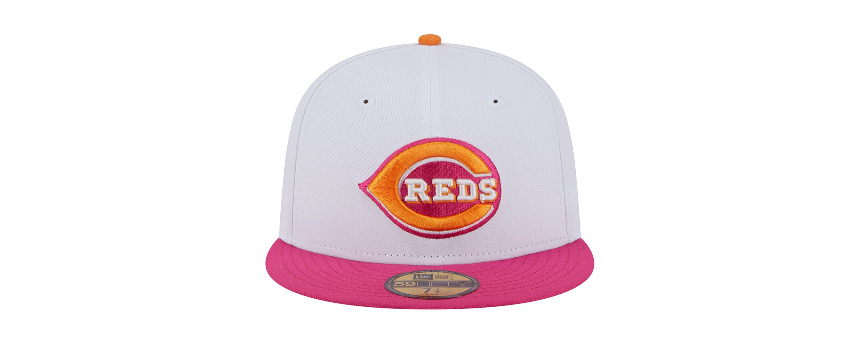 MLB White/Pink Cincinnati Reds 2003 Inaugural Season 59FIFTY Fitted Hat
