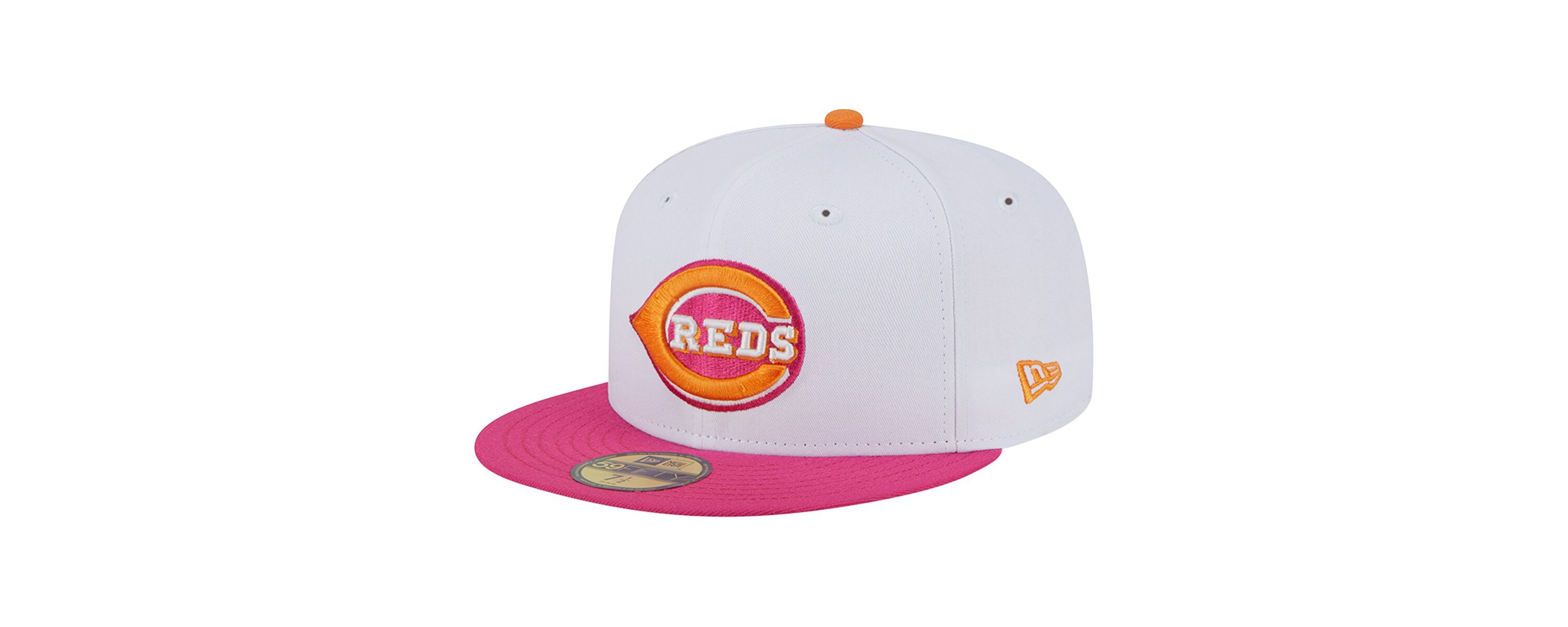 MLB White/Pink Cincinnati Reds 2003 Inaugural Season 59FIFTY Fitted Hat