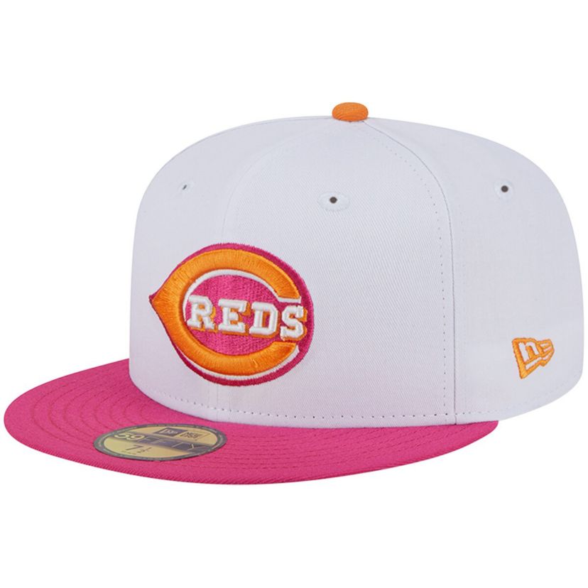 MLB White/Pink Cincinnati Reds 2003 Inaugural Season 59FIFTY Fitted Hat